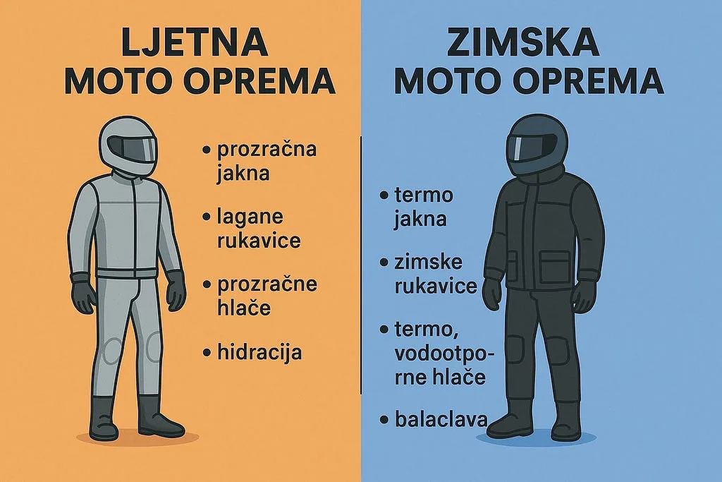 Ljetna vs. zimska moto oprema — kako se pravilno pripremiti?